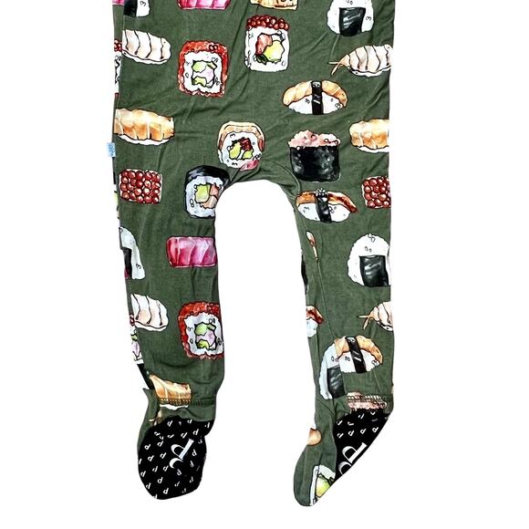Posh Peanut Bamboo Green Sushi Footie 3-6 months Foodie Whimsygoth Fantasy - Picture 8 of 10